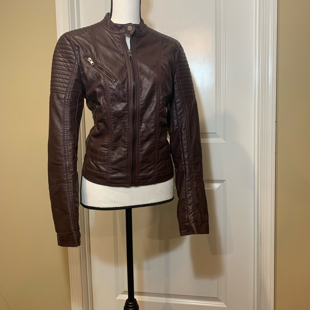 Leather motorcycle jacket